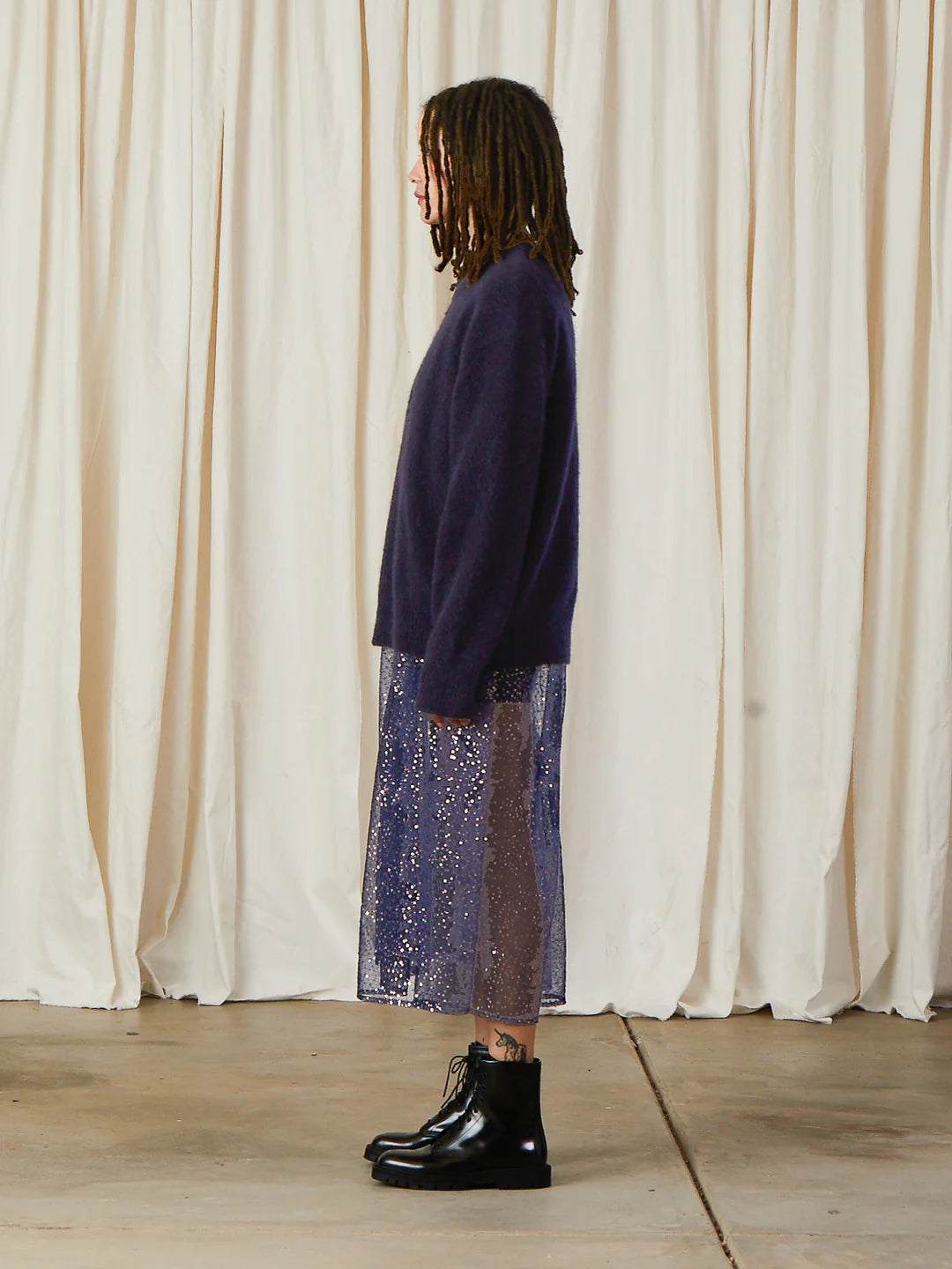 Oversized Mohair Pullover - Grape