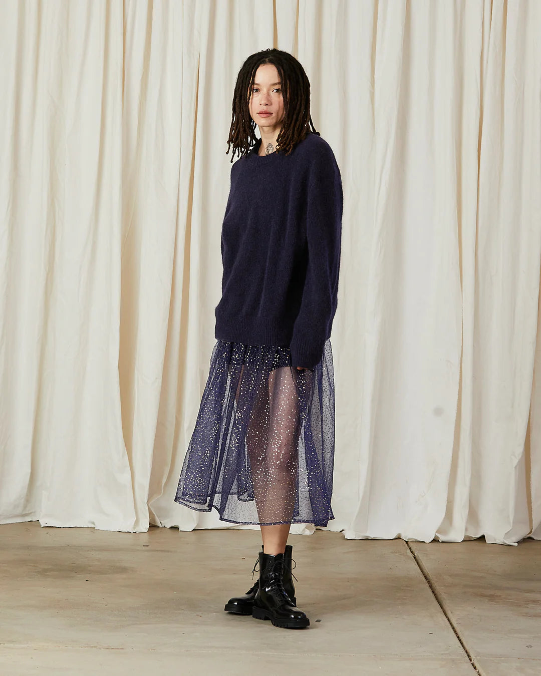 Oversized Mohair Pullover - Grape