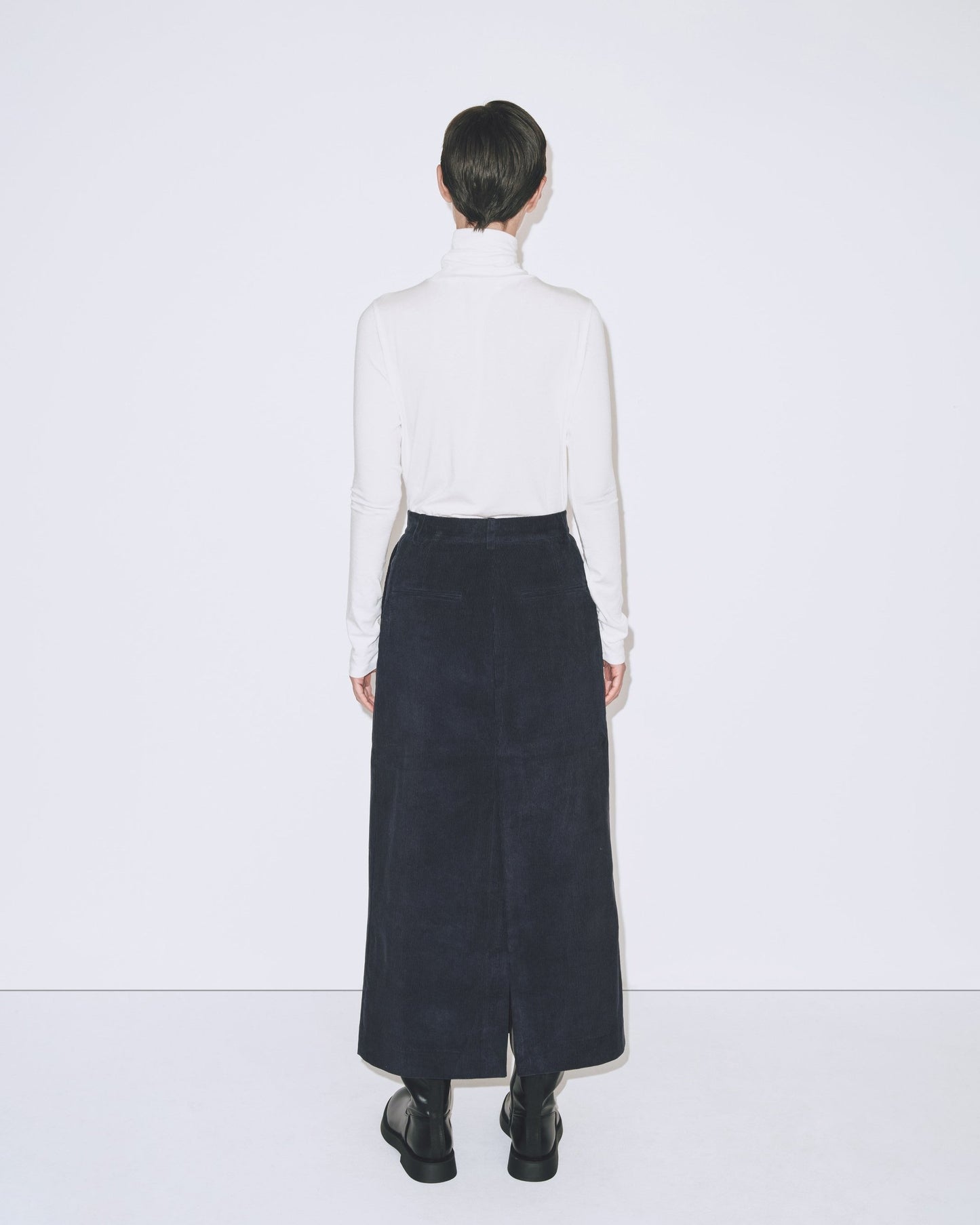 Corduroy Midi Skirt - Navy