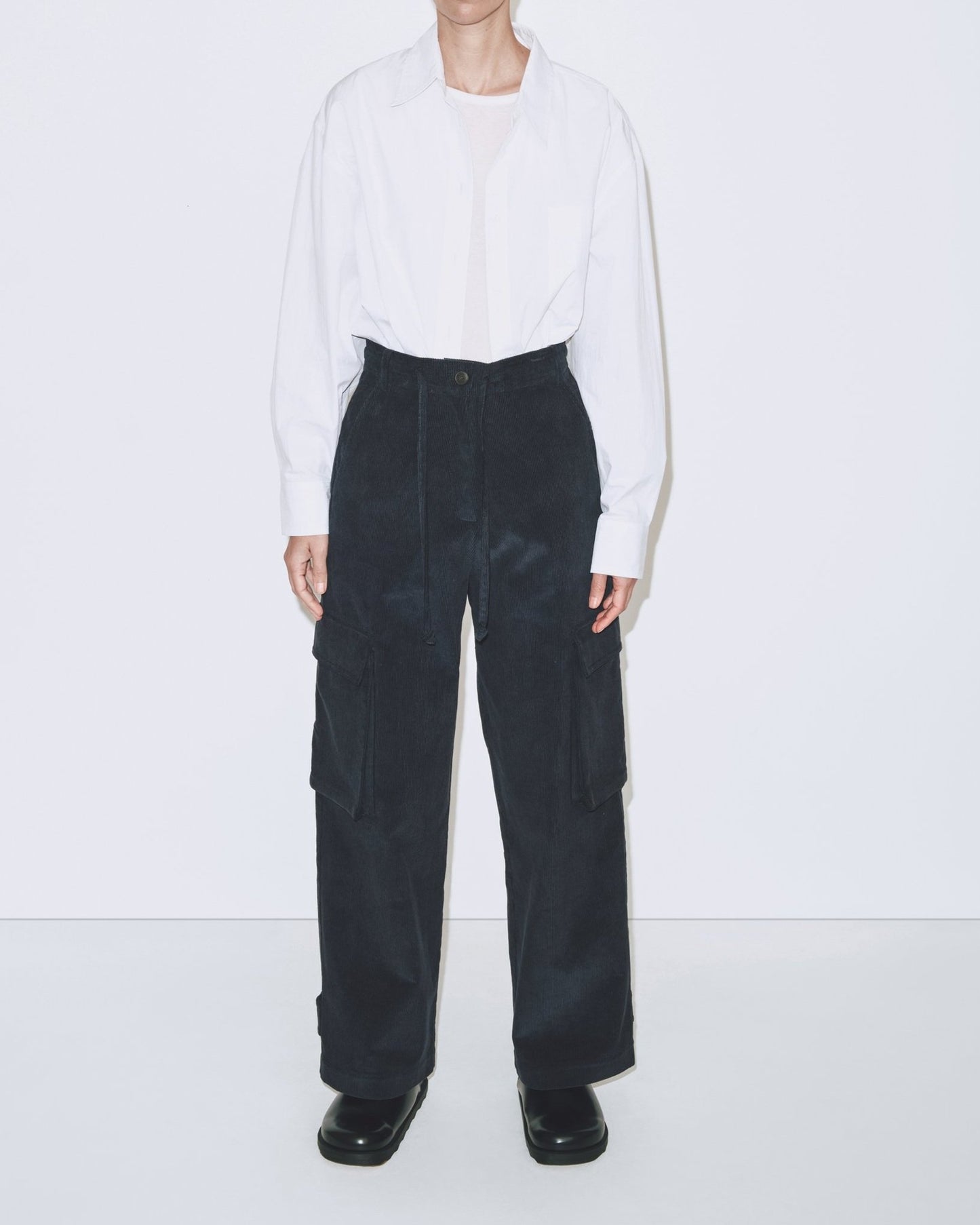 Corduroy Cargo Pants - Navy