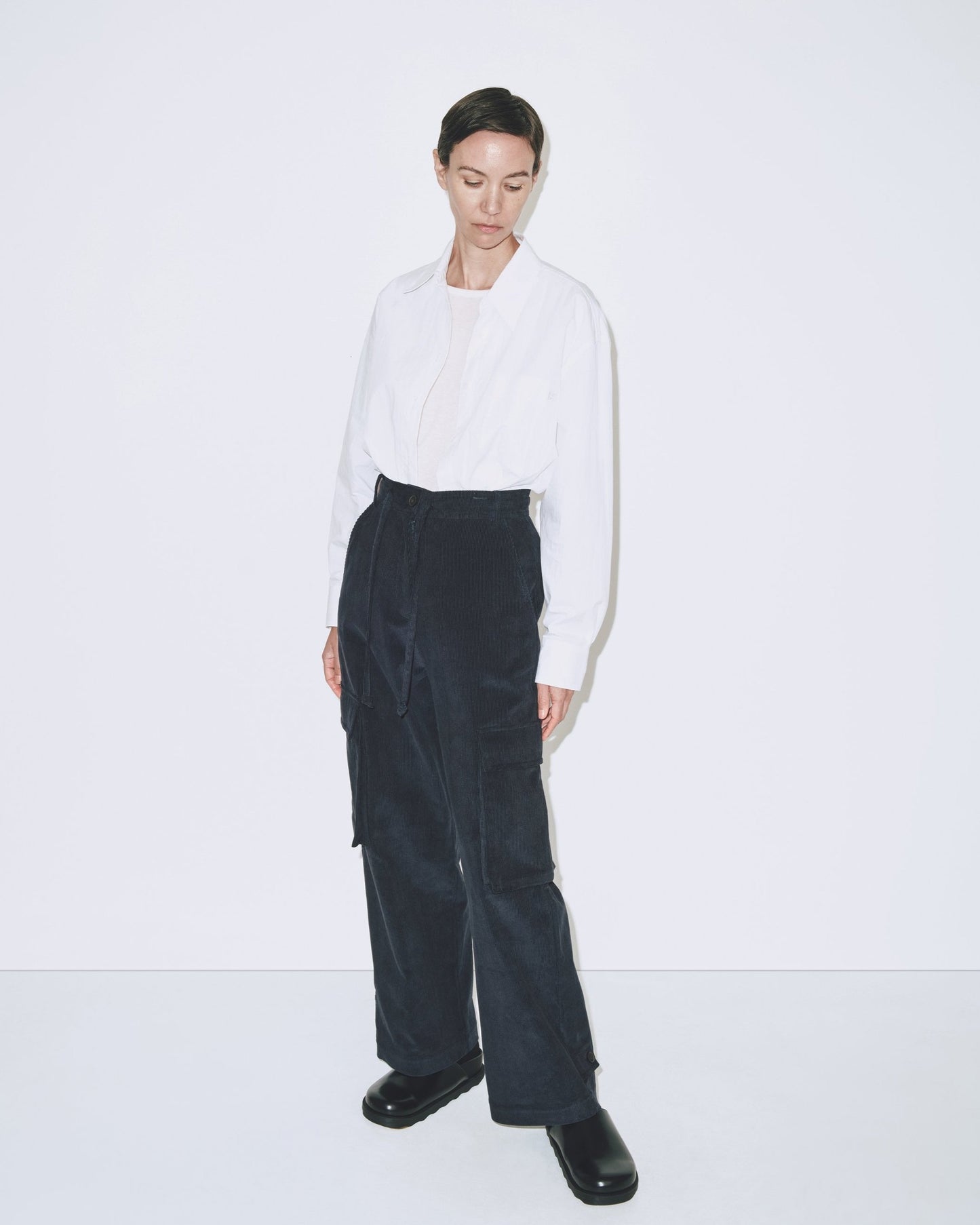 Corduroy Cargo Pants - Navy