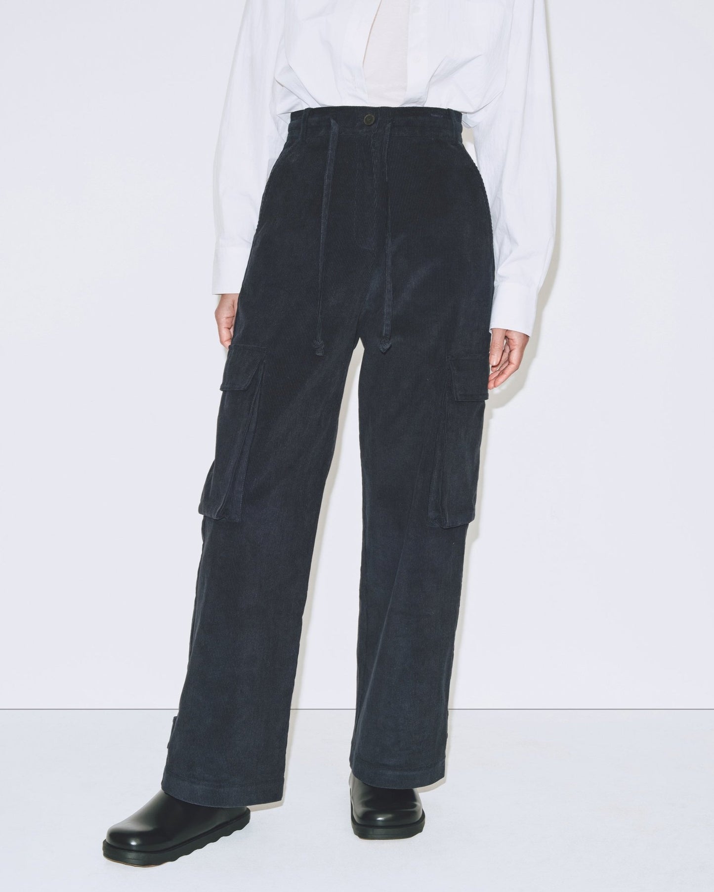 Corduroy Cargo Pants - Navy