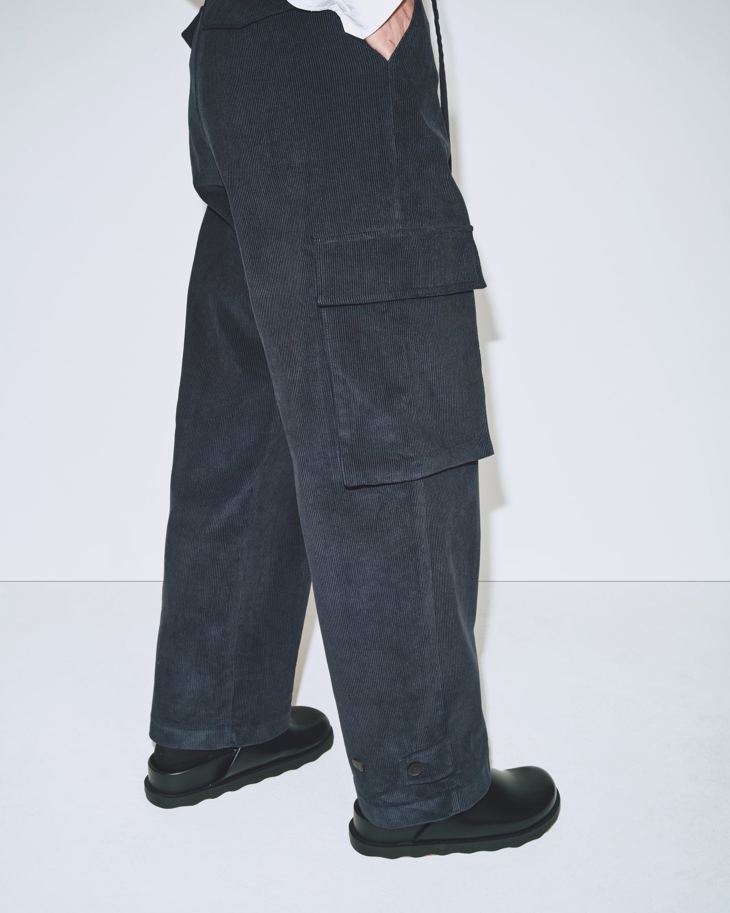 Corduroy Cargo Pants - Navy