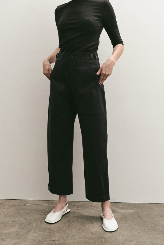 Cropped Workwear Pants - Navy