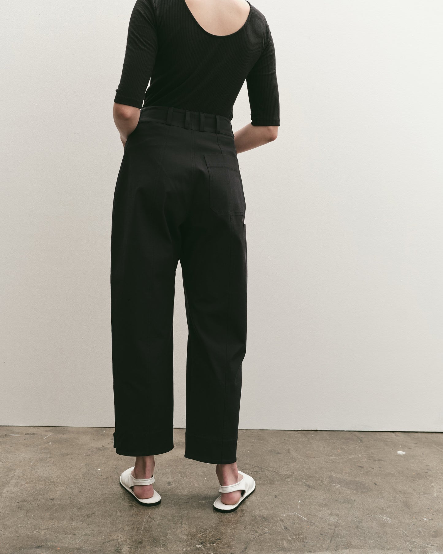 Cropped Workwear Pants - Navy