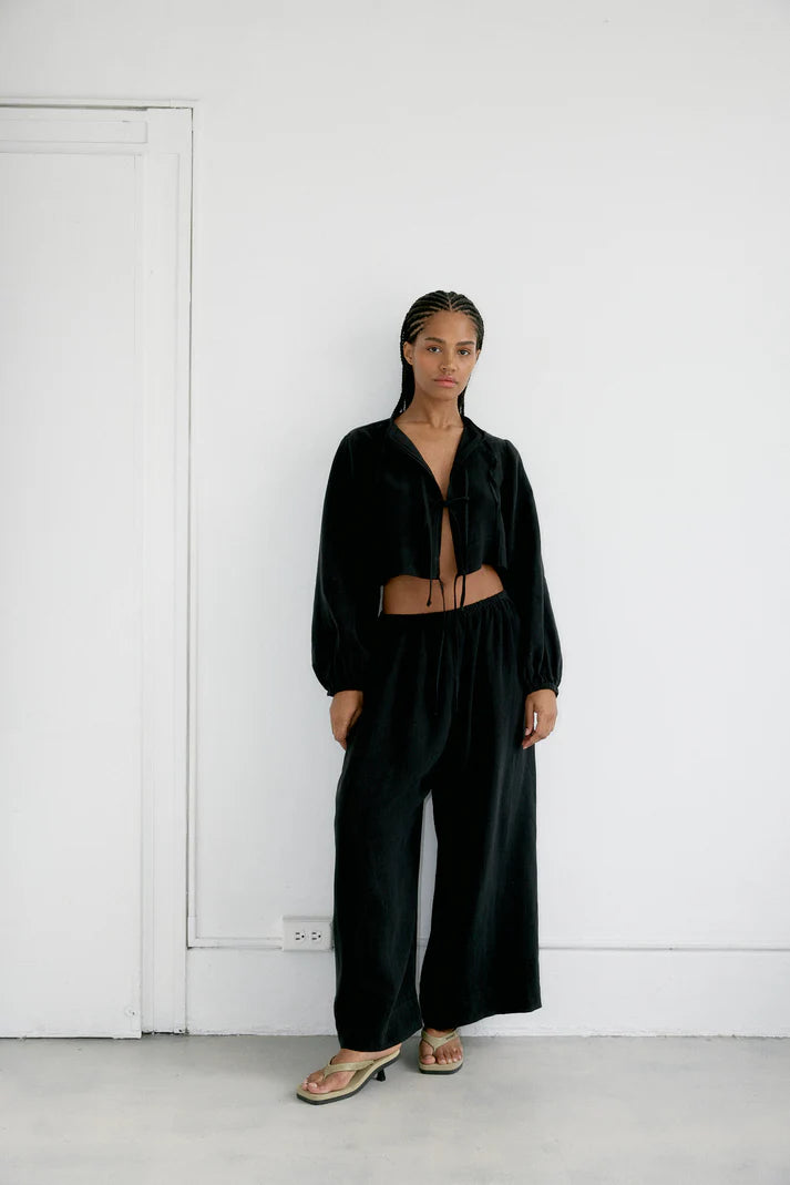The Trouser - Black Linen