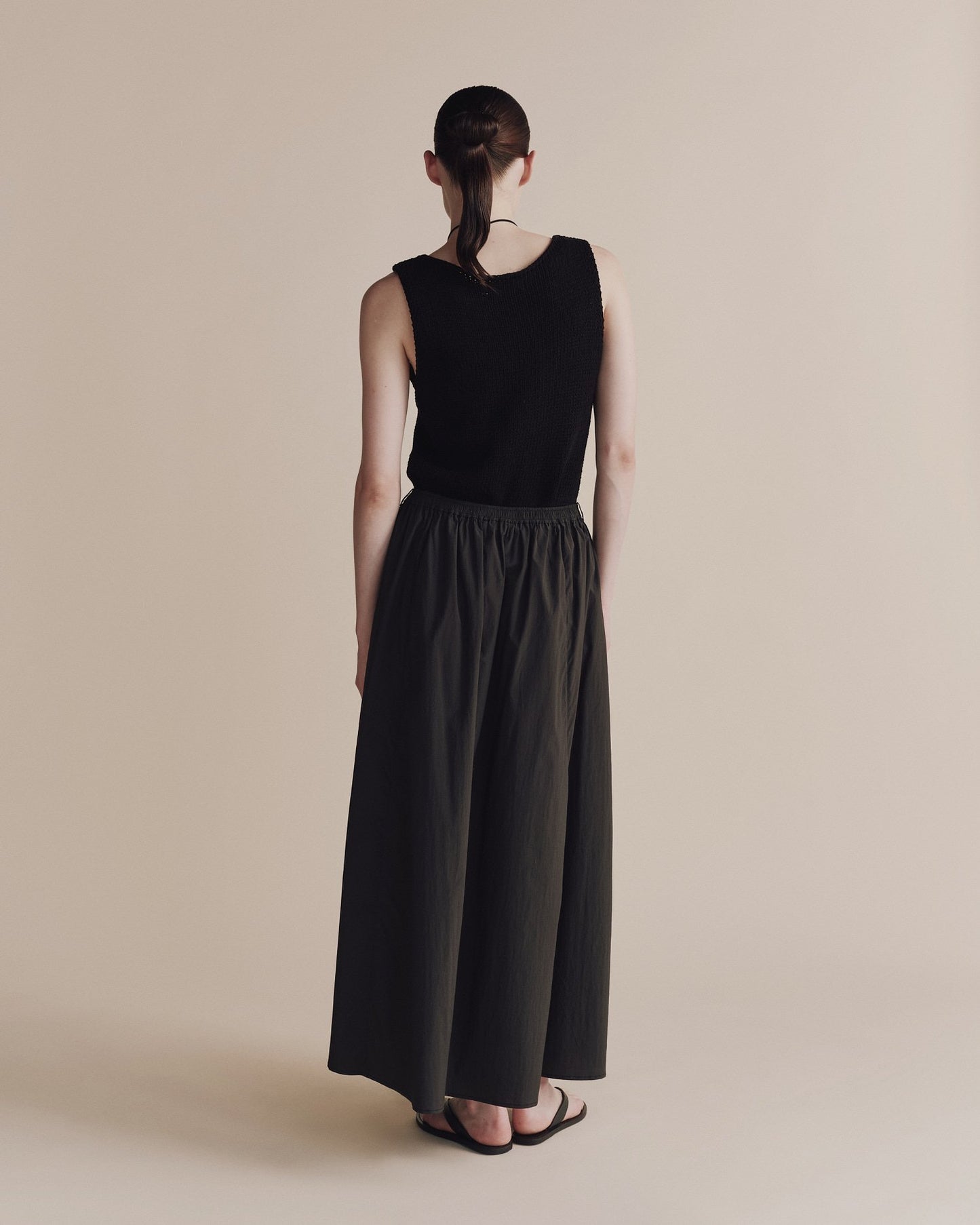 Boat Neck Knit Tank - Black