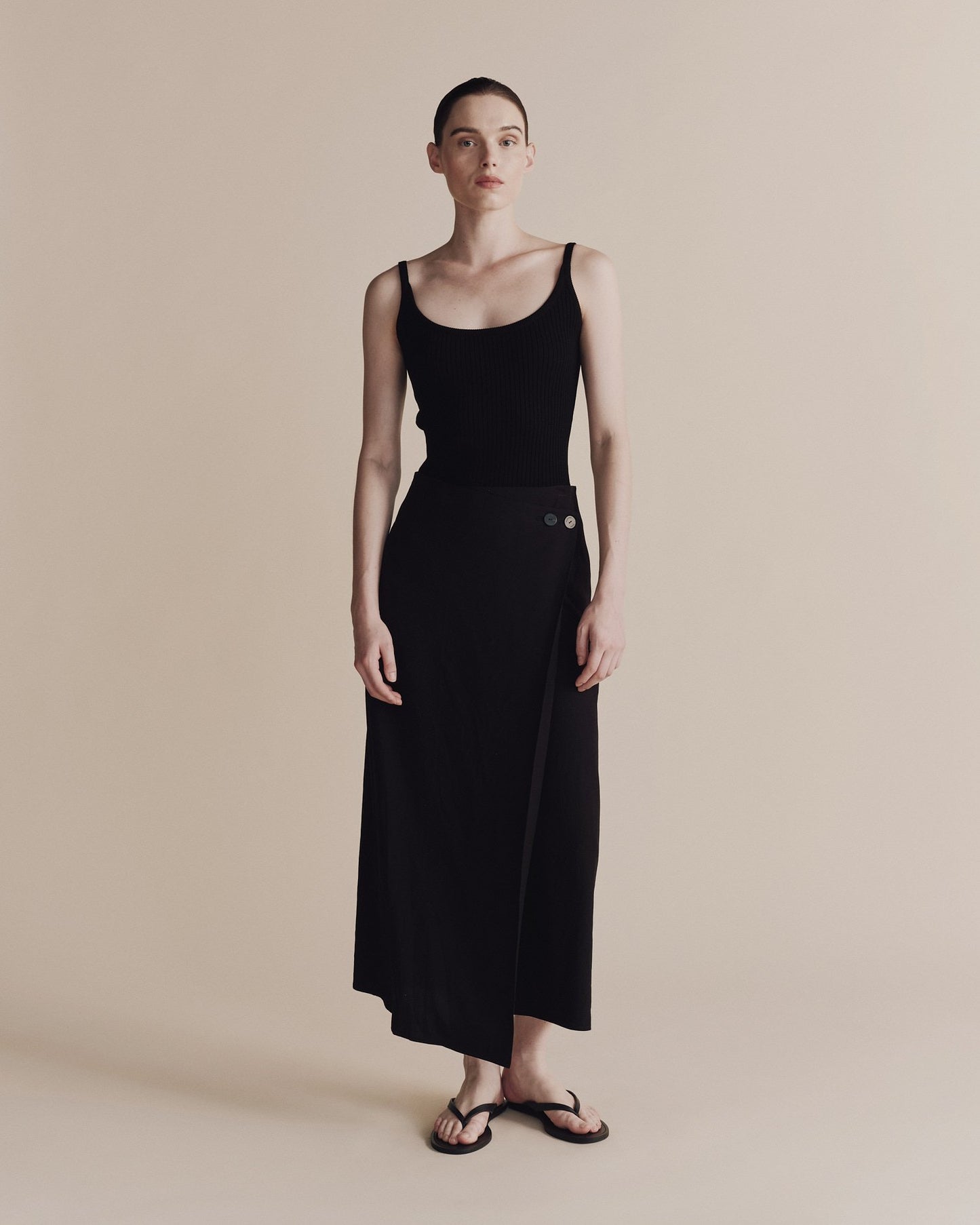 Ribbed Knit Tank - Black