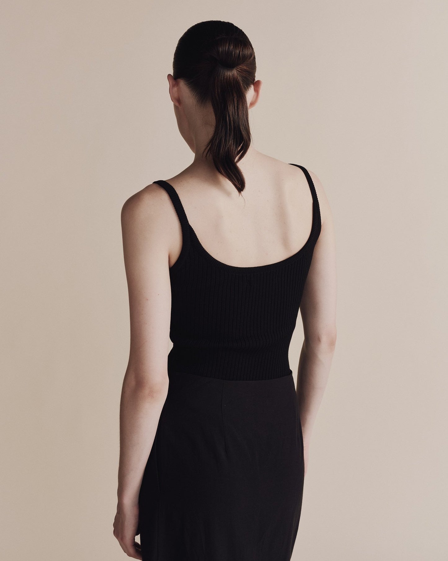 Ribbed Knit Tank - Black