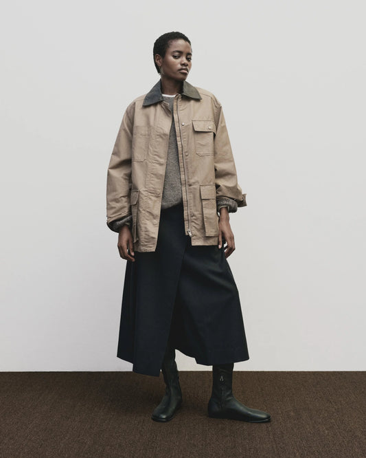 Contrast Collar Work Jacket