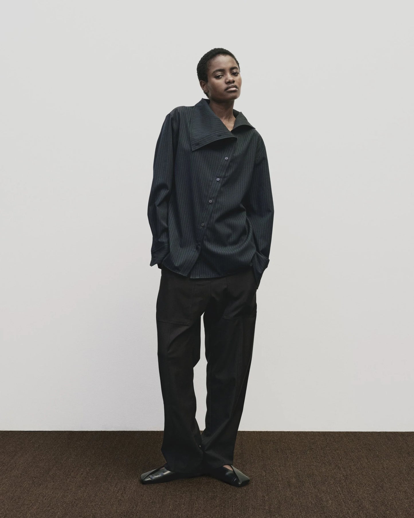 Wool Blend Workwear Pant - Navy