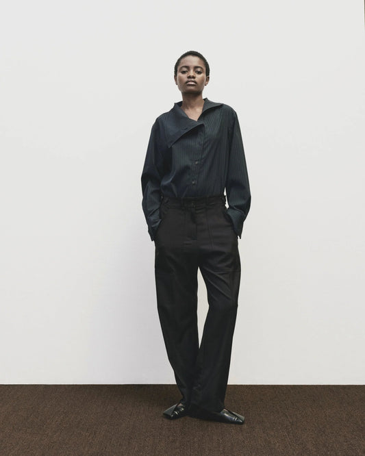 Wool Blend Workwear Pant - Navy