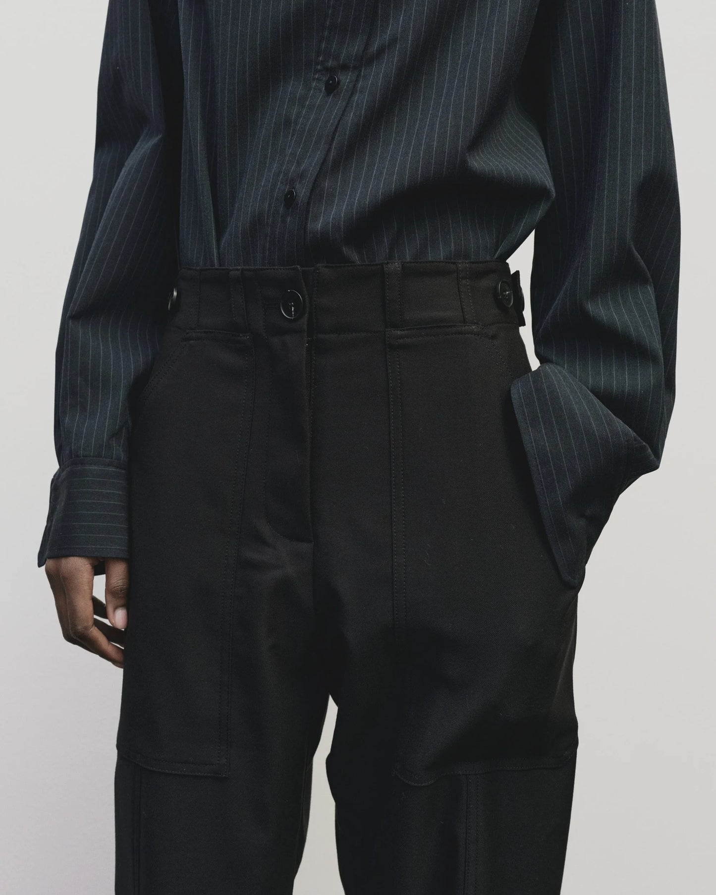 Wool Blend Workwear Pant - Navy