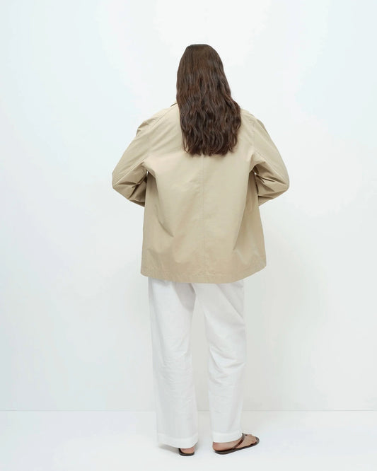 Linen Blend Work Jacket - Beige
