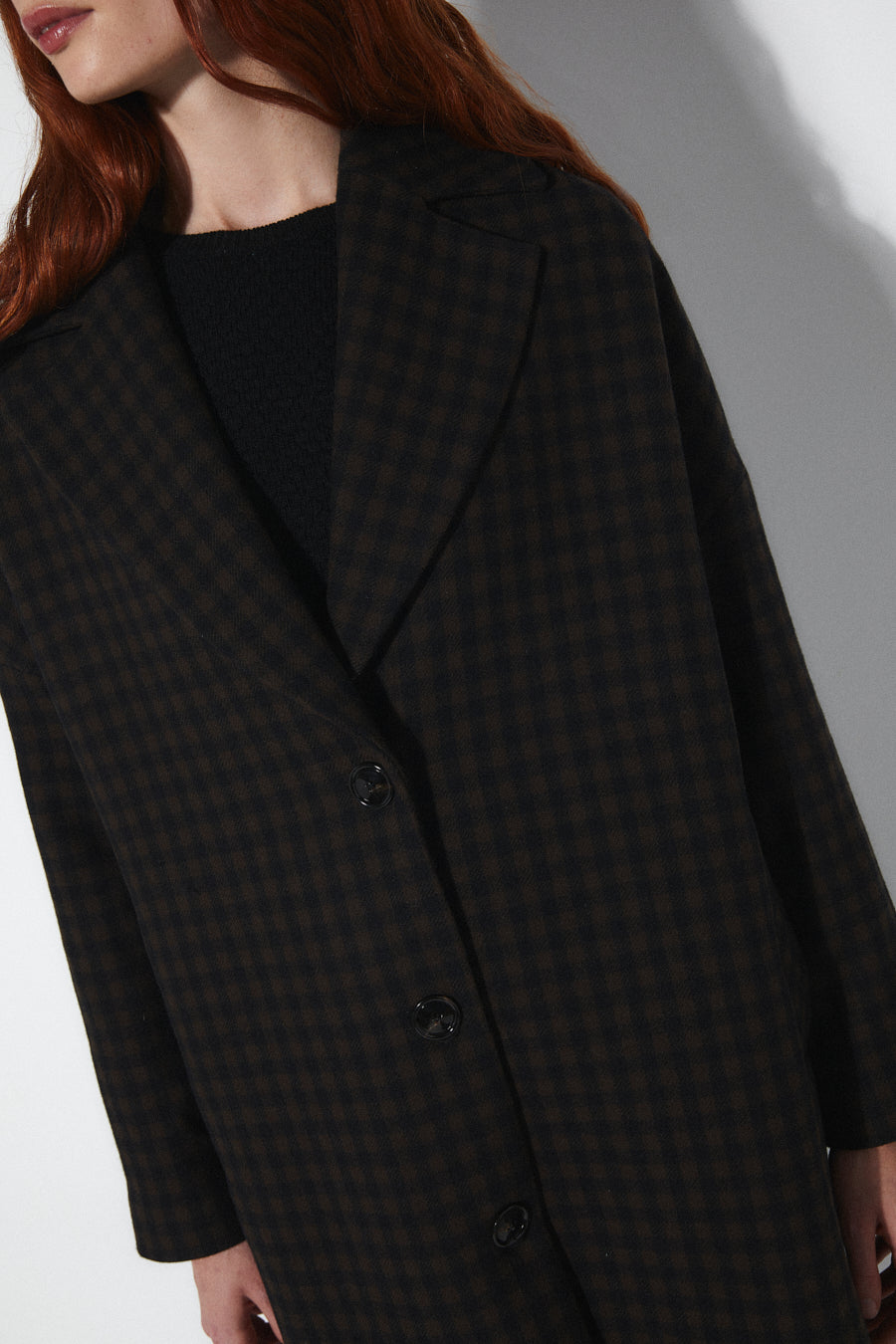 Hyat Coat - Brown Checkered