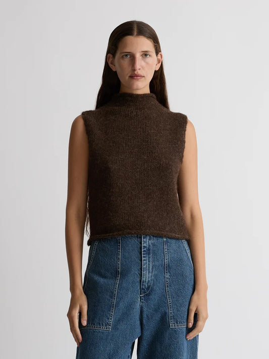 Roll Vest Alpaca - Mud