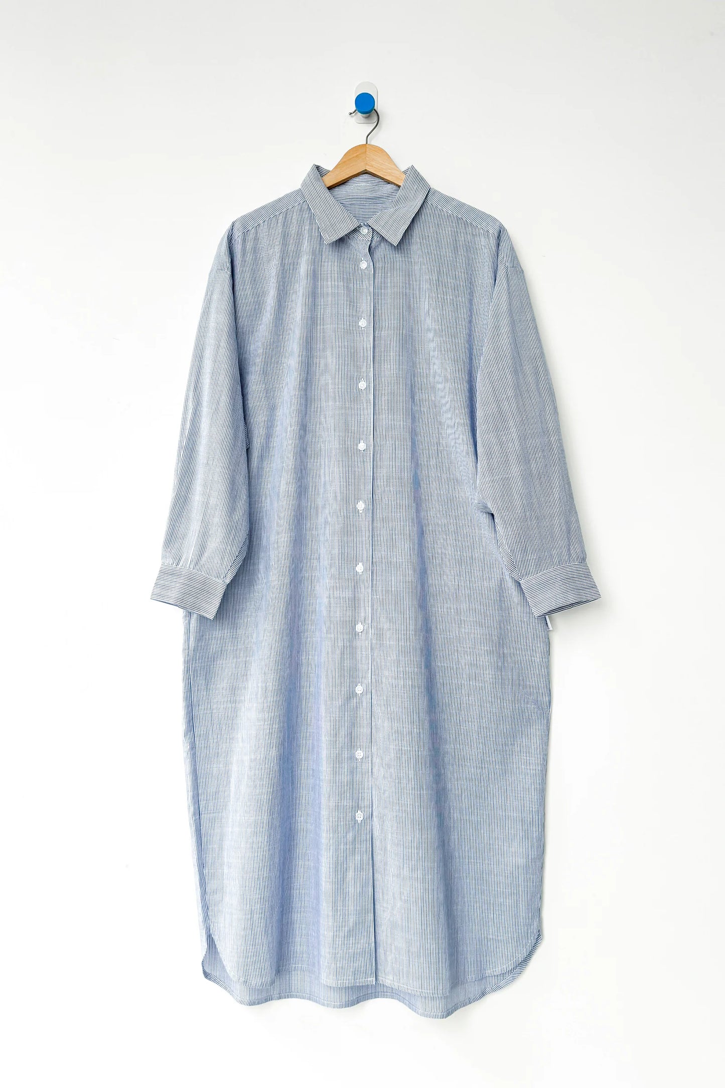 Artist Long Shirt - Blue Pinstripe