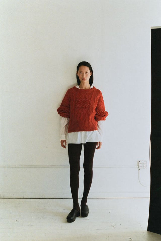 Patchwork Crew Neck - Persimmon