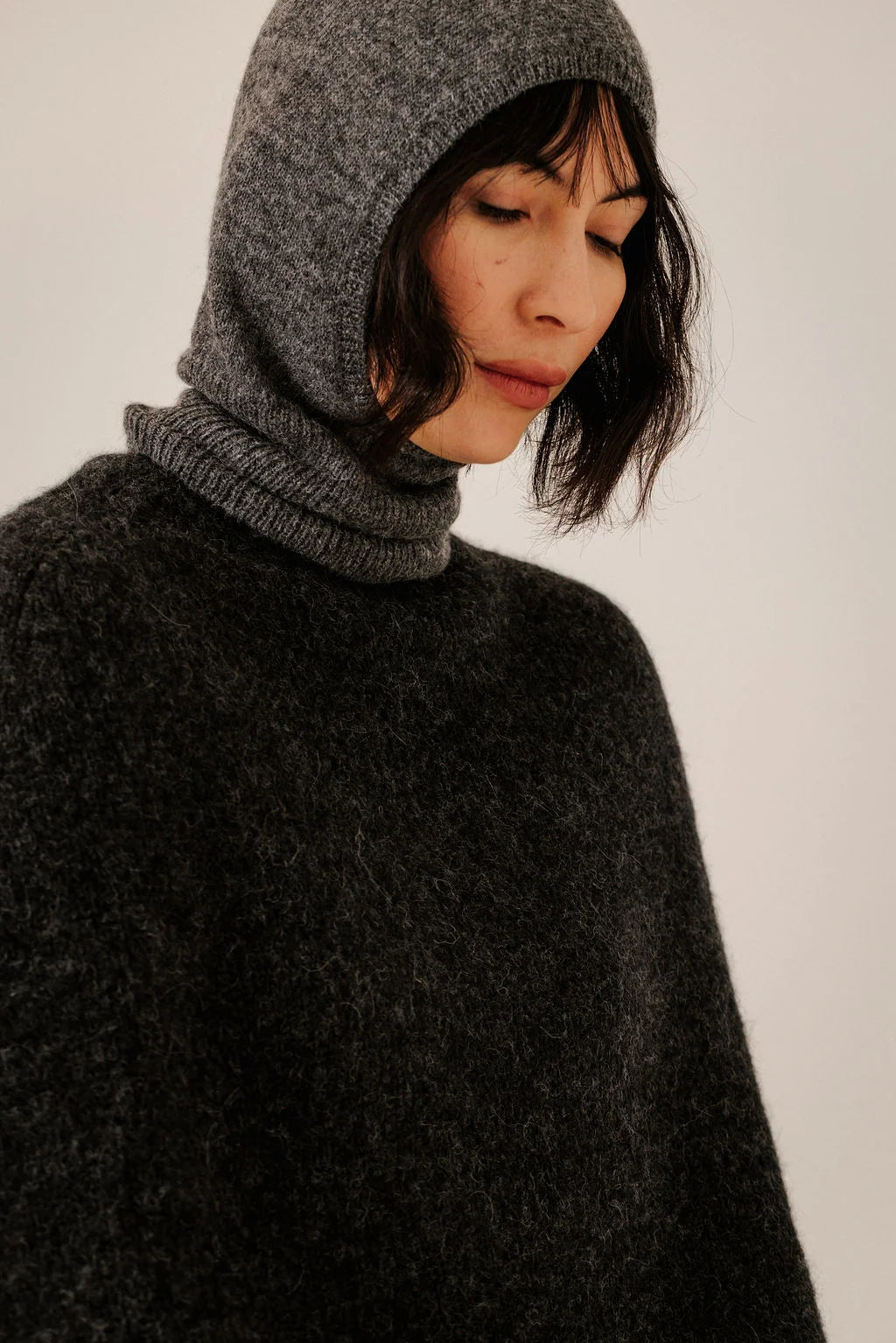 Baby Alpaca Balaclava - Charcoal