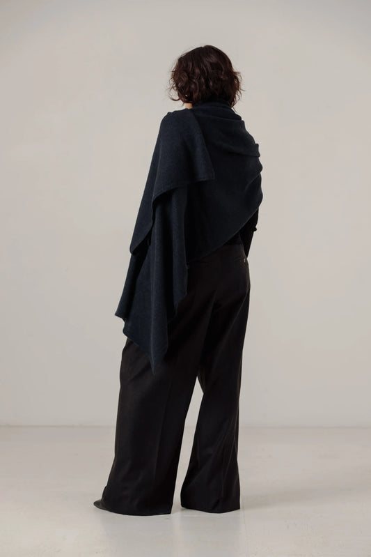 Baby Alpaca Travel Wrap in Dark Navy