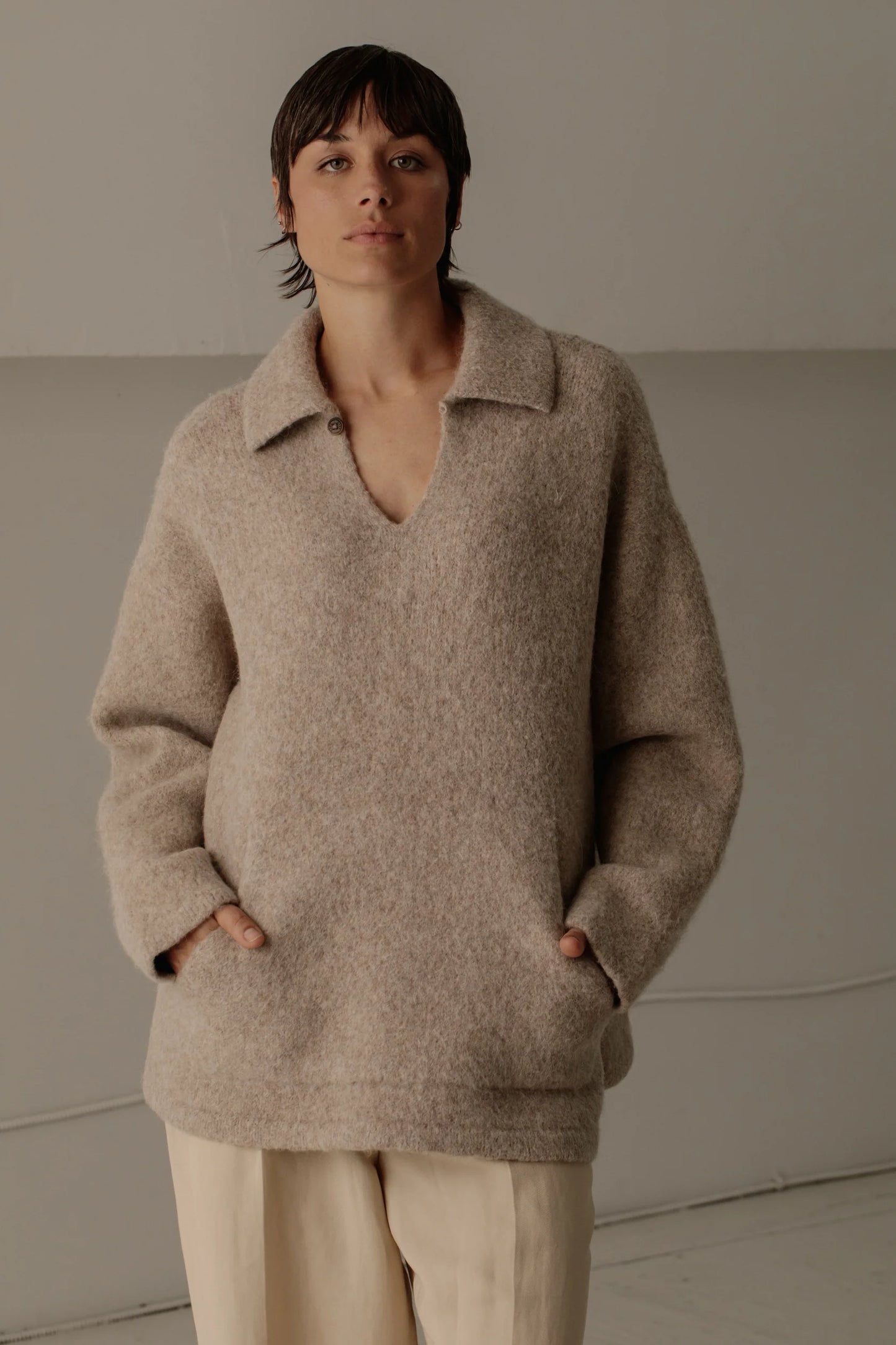 Felted Polo - Wheat
