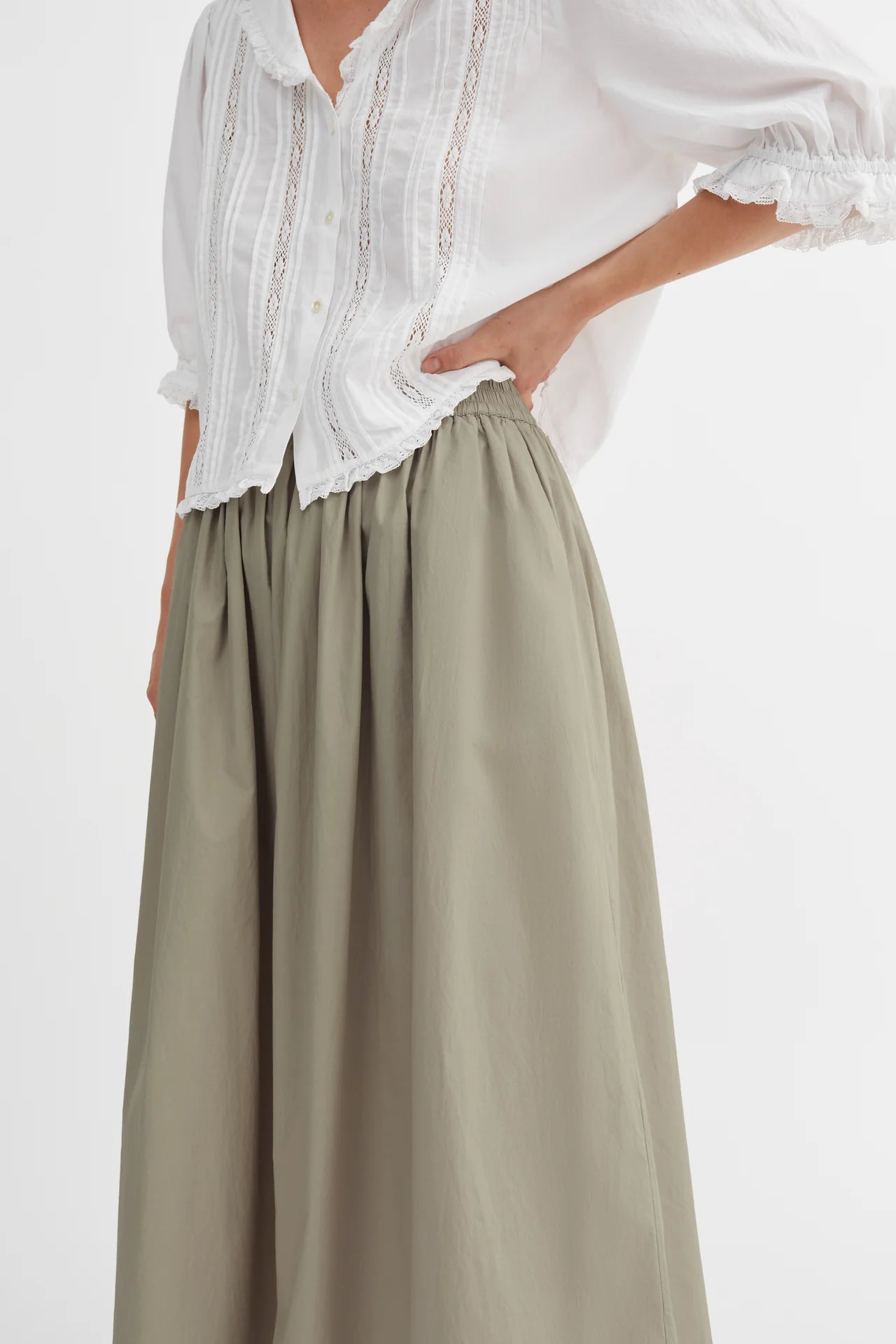 Dagny Skirt - Stone Moss