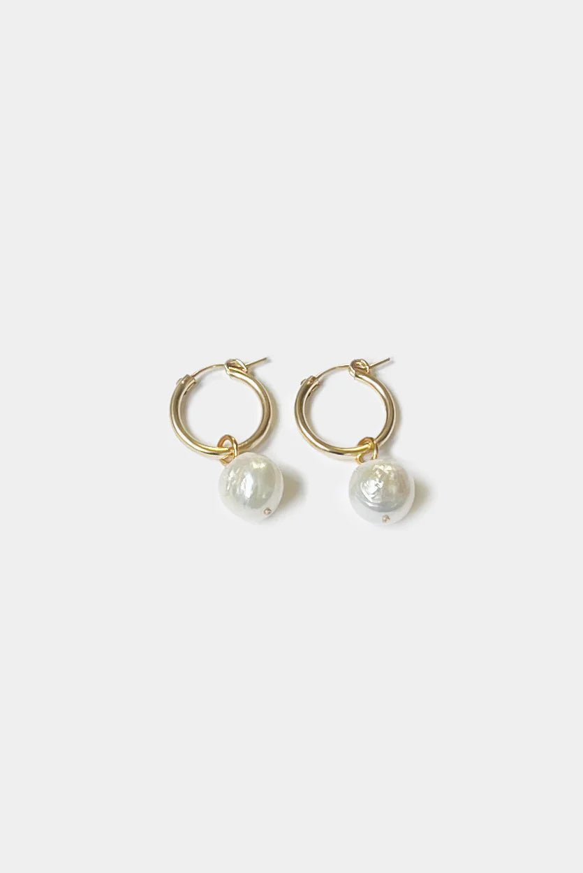 Anna Hoops + Wrinkle Pearl Charms