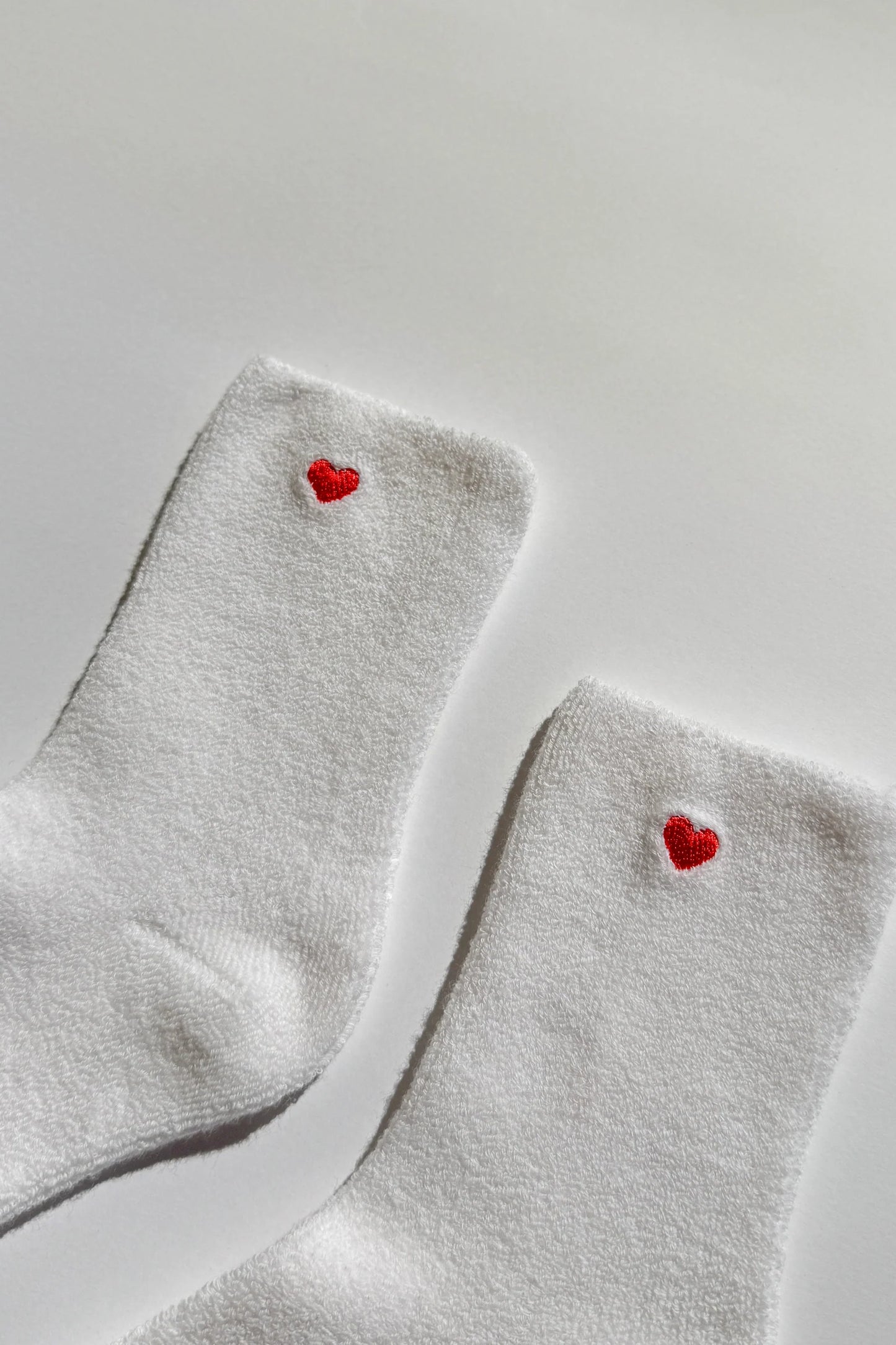 Embroidered Cloud Socks - White + Heart