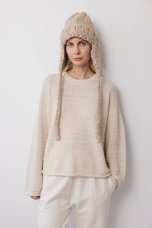 Hand Knit Hat - Putty