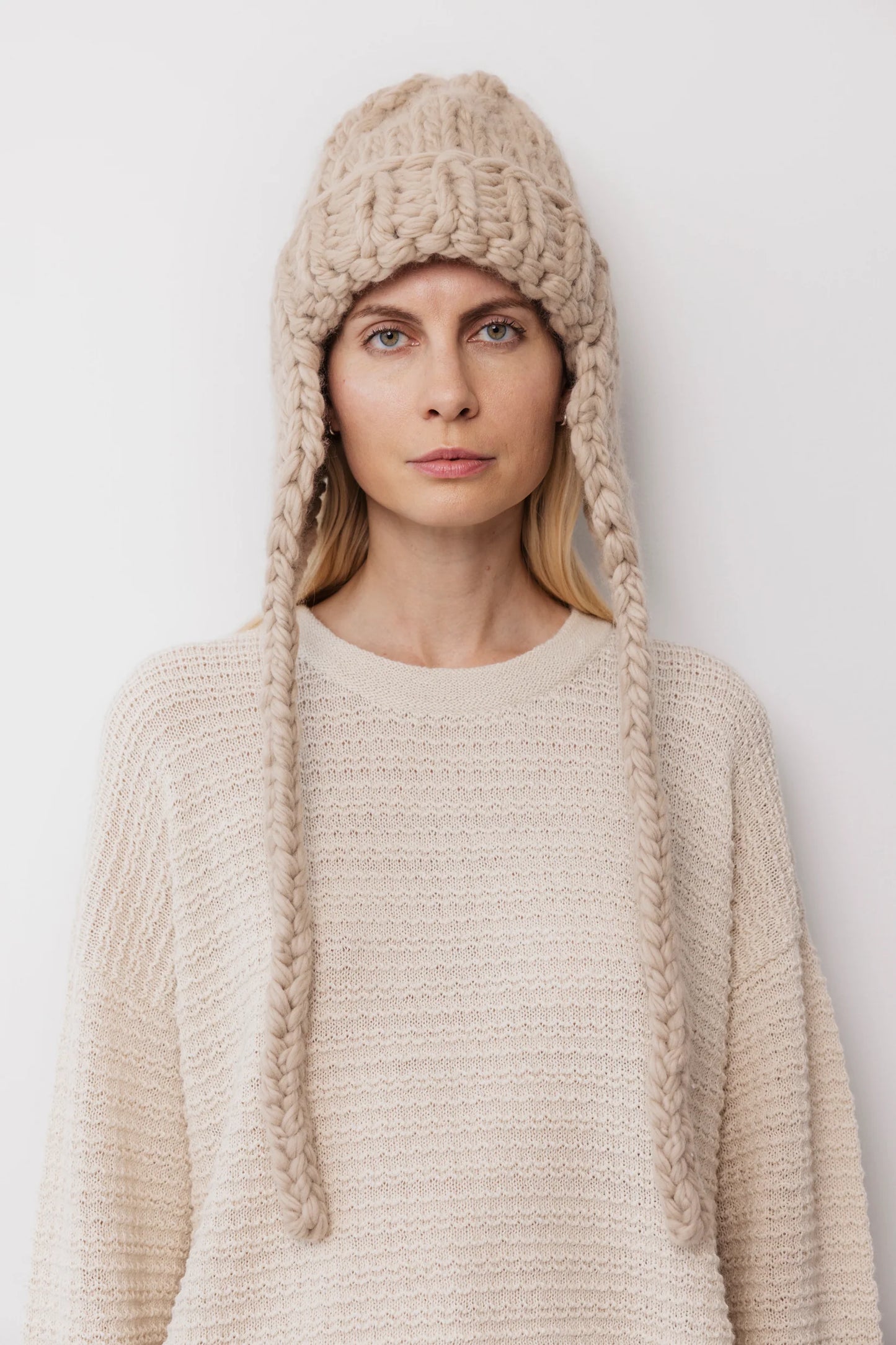 Hand Knit Hat - Putty