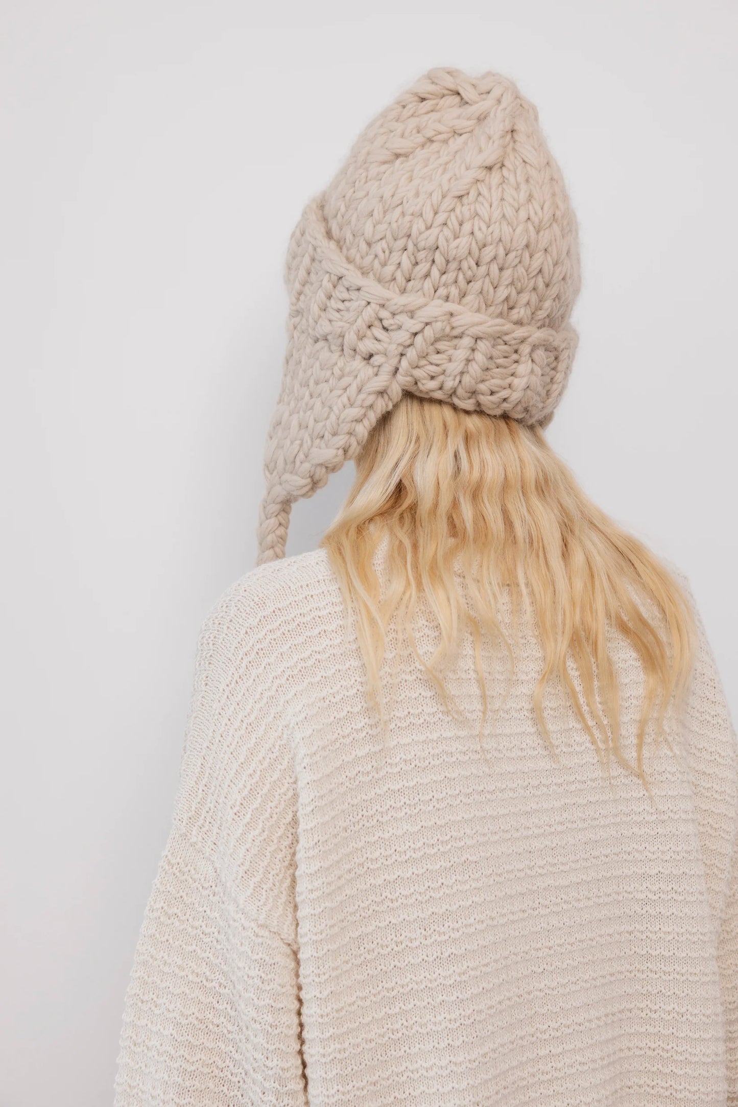 Hand Knit Hat - Putty