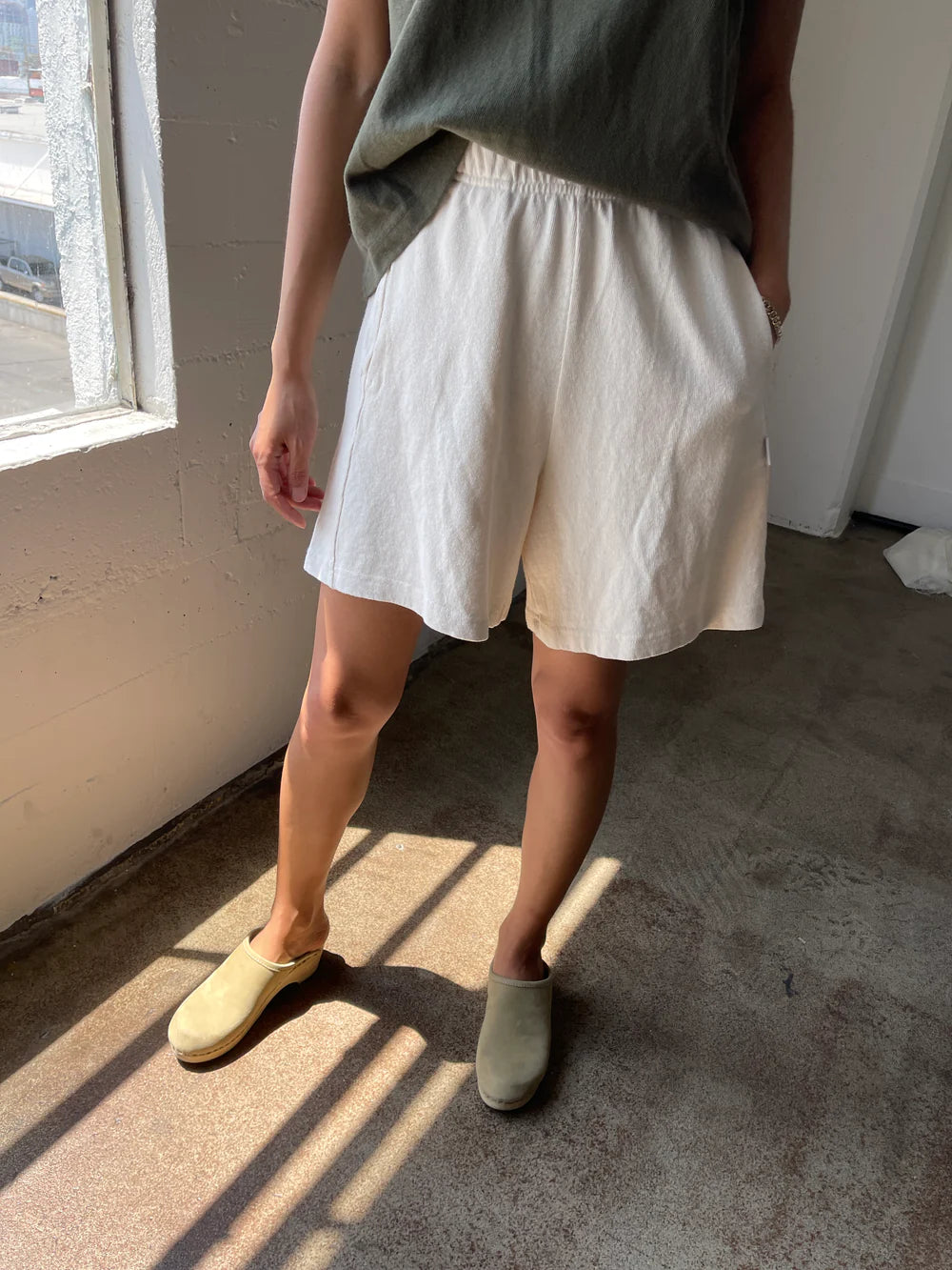 Flared Basket Ball Shorts - Naturel