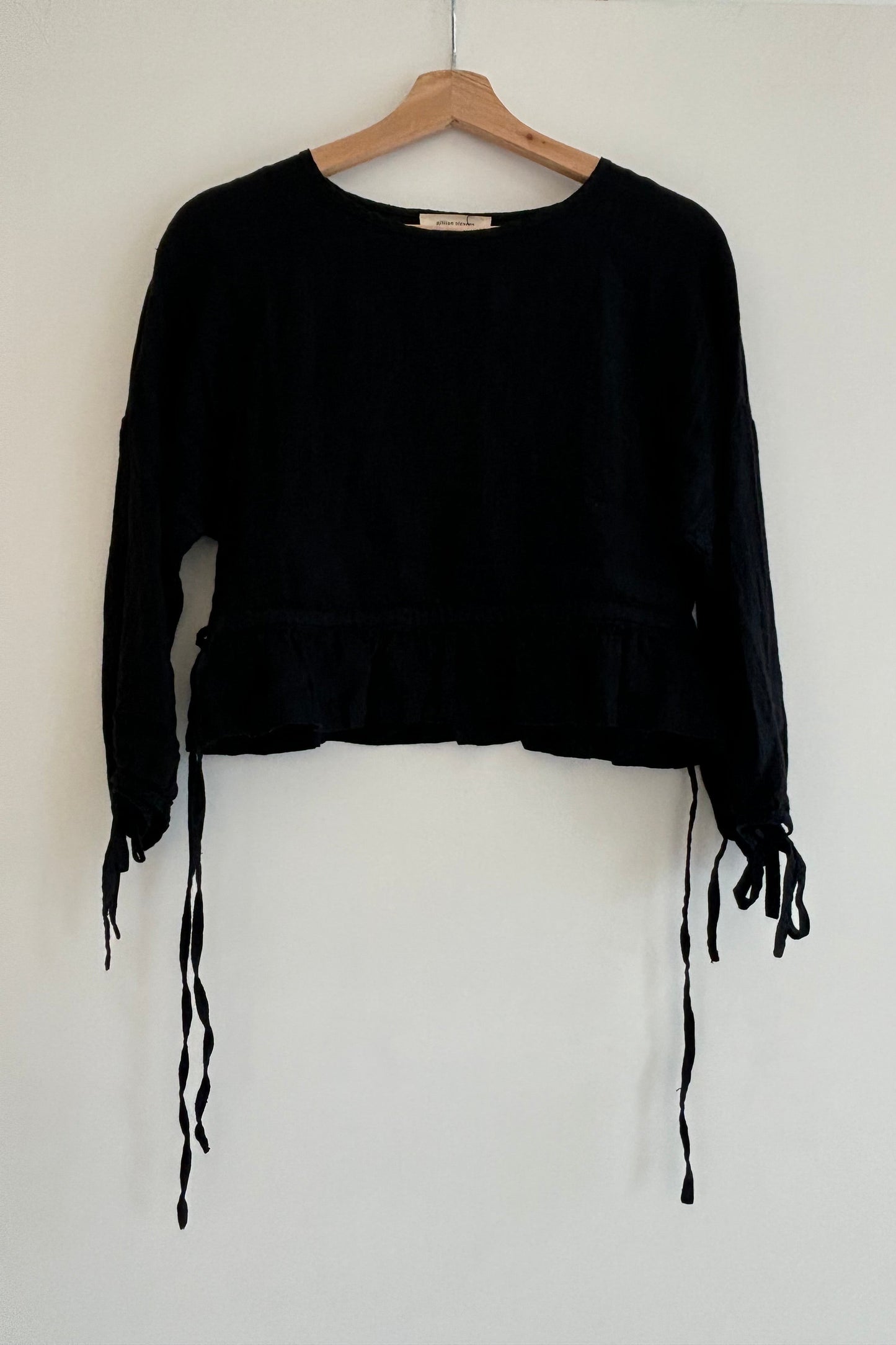 Gillian Stevens Black Linen Top