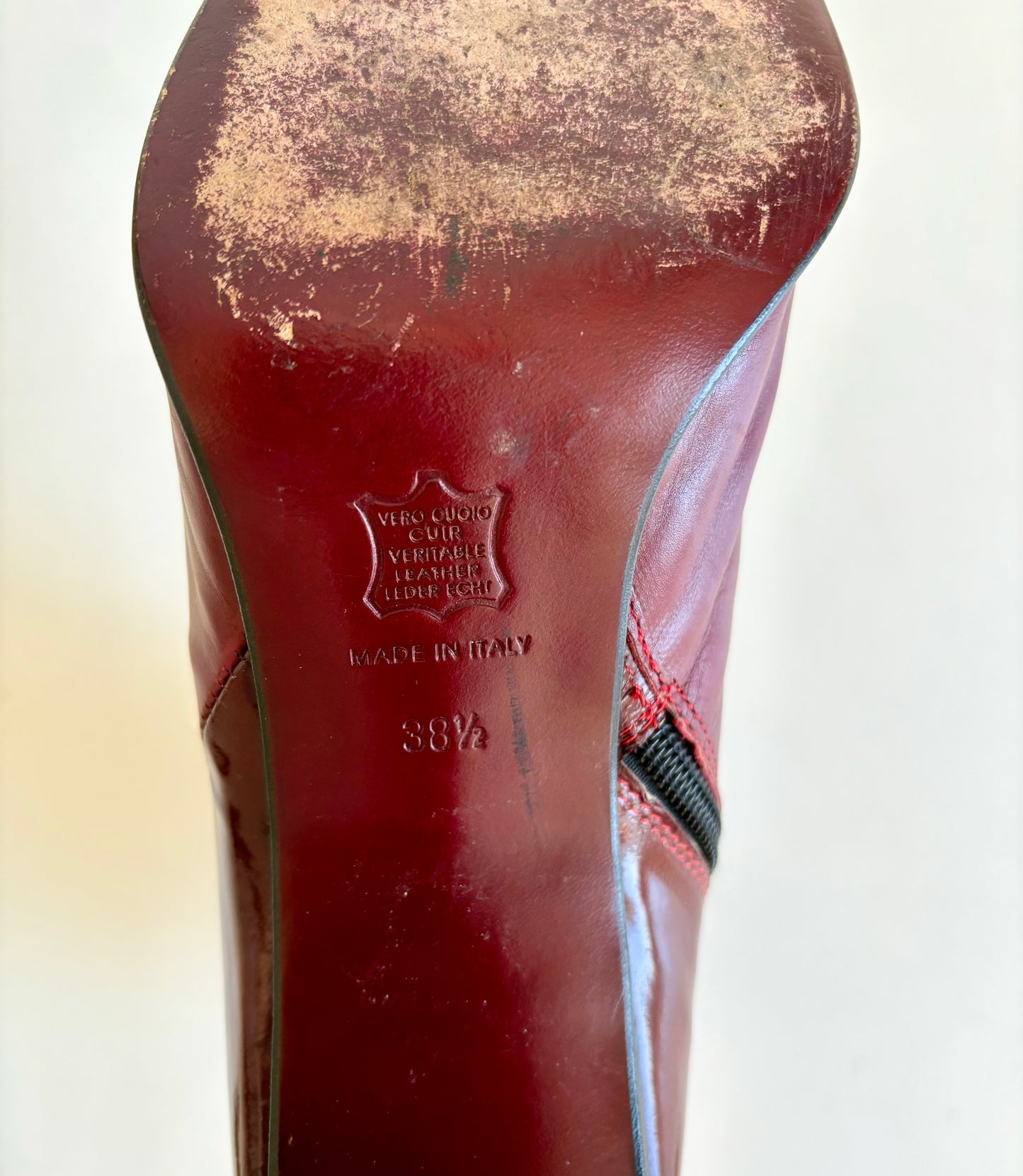 90s Vintage Burgundy Leather David's Boots