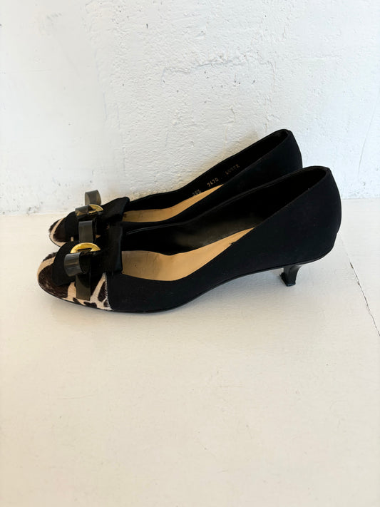 Vintage Di Sandro Leopard Bow Shoes