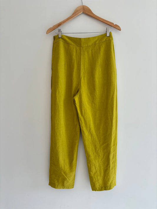 Eve Gravel Chartreuse Linen Tencel pants