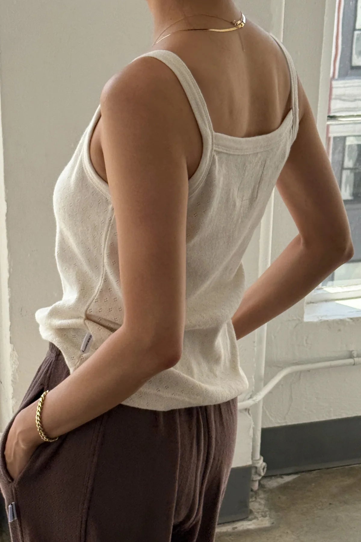 Pointelle Eve Cami - Naturel
