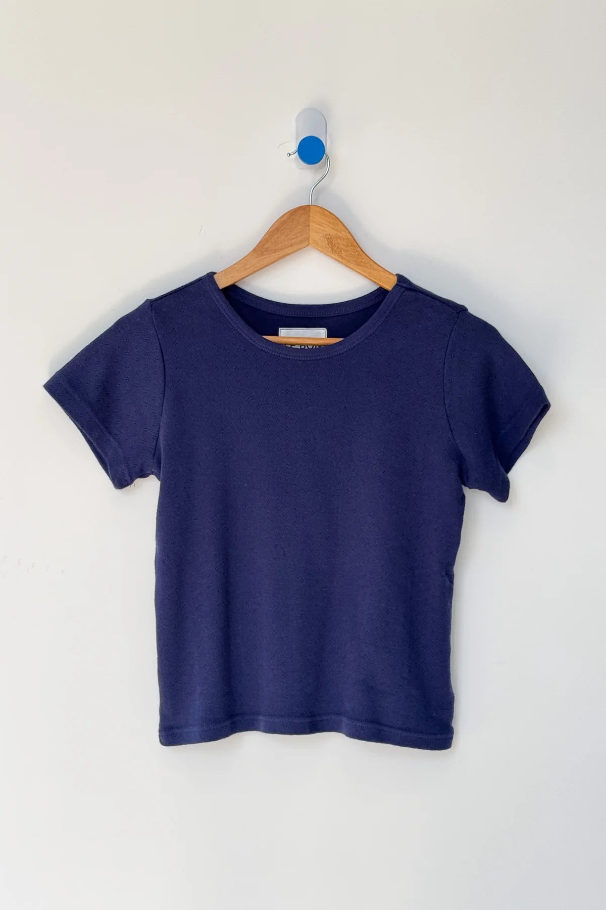 Pointelle Baby Tee - Navy