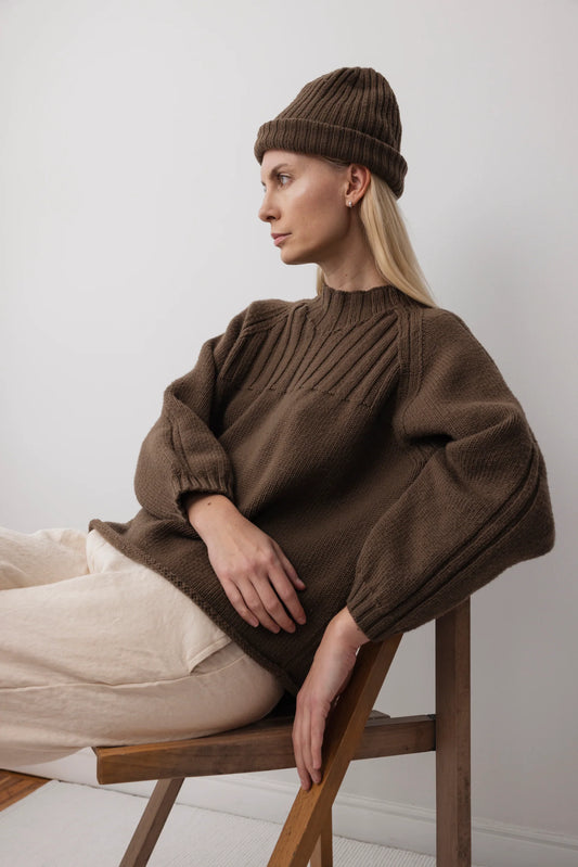 Skinny Rib Hat - Merino Bark