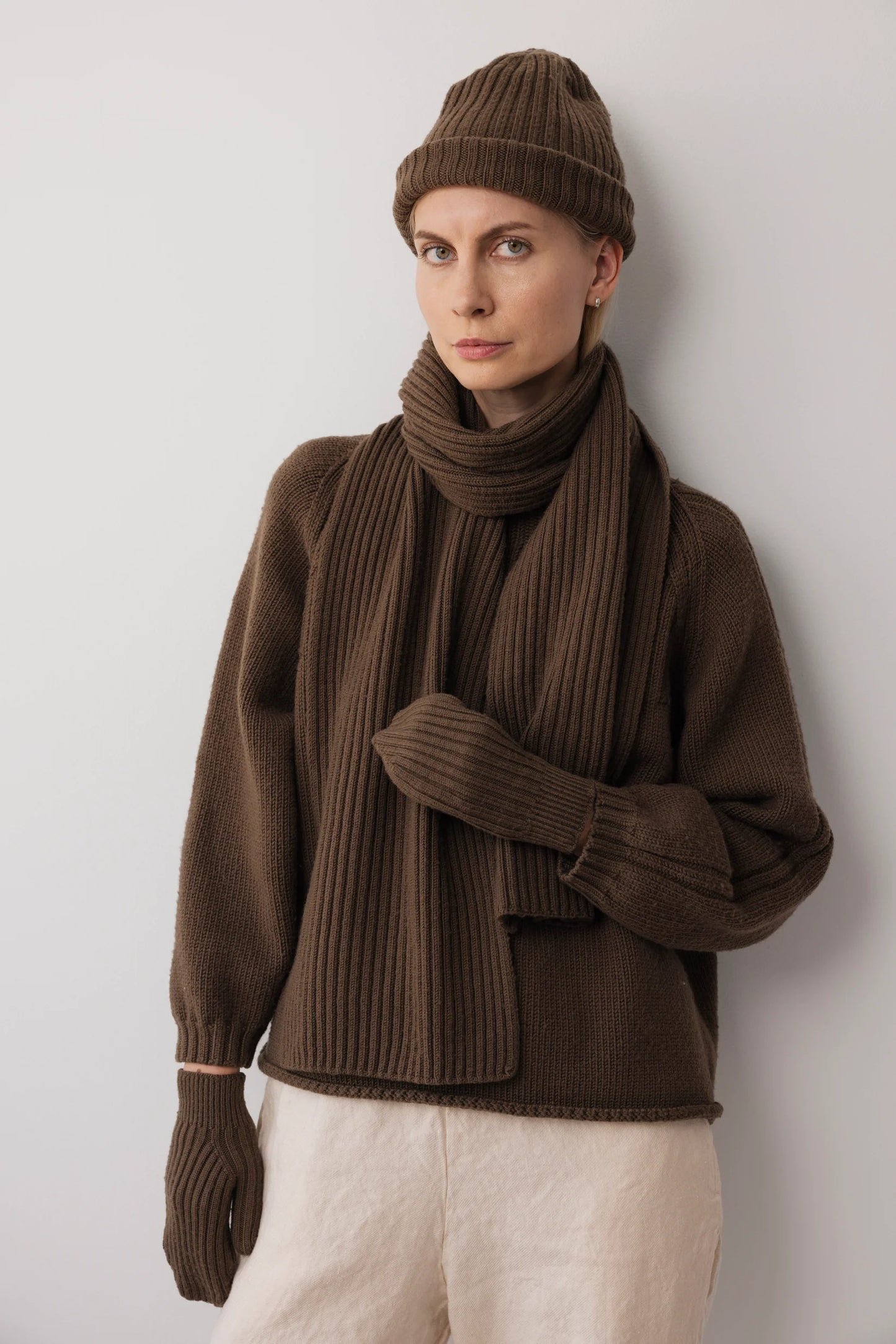 Rib Scarf - Bark