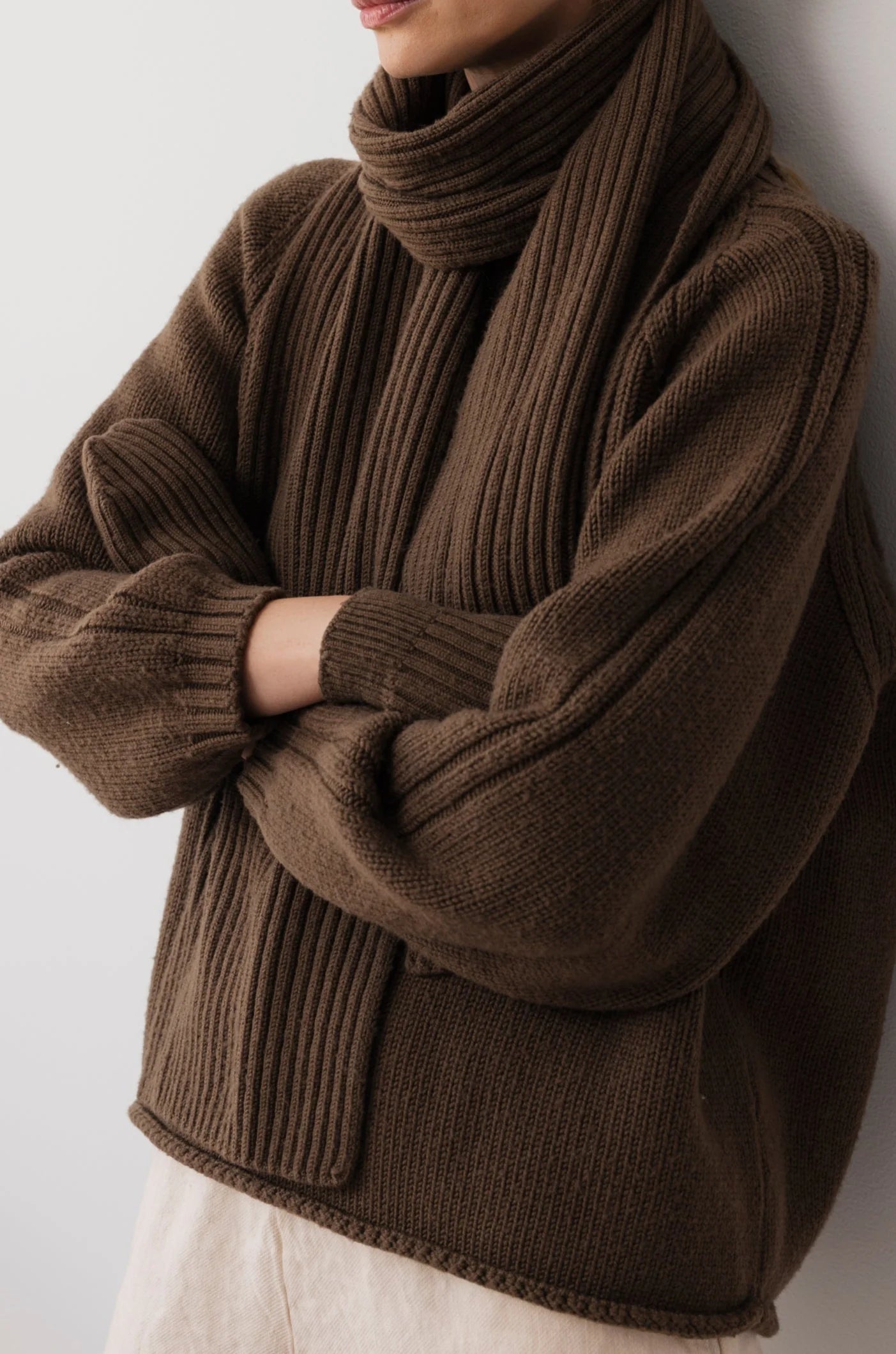 Rib Scarf - Bark