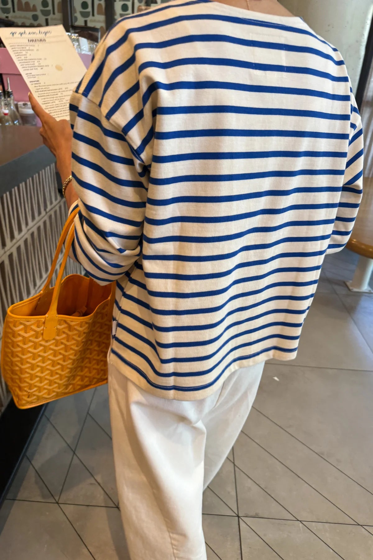Sailor Top - Blue Stripe On Cream