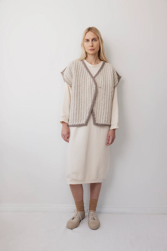 Knit Weave Vest - Chalk
