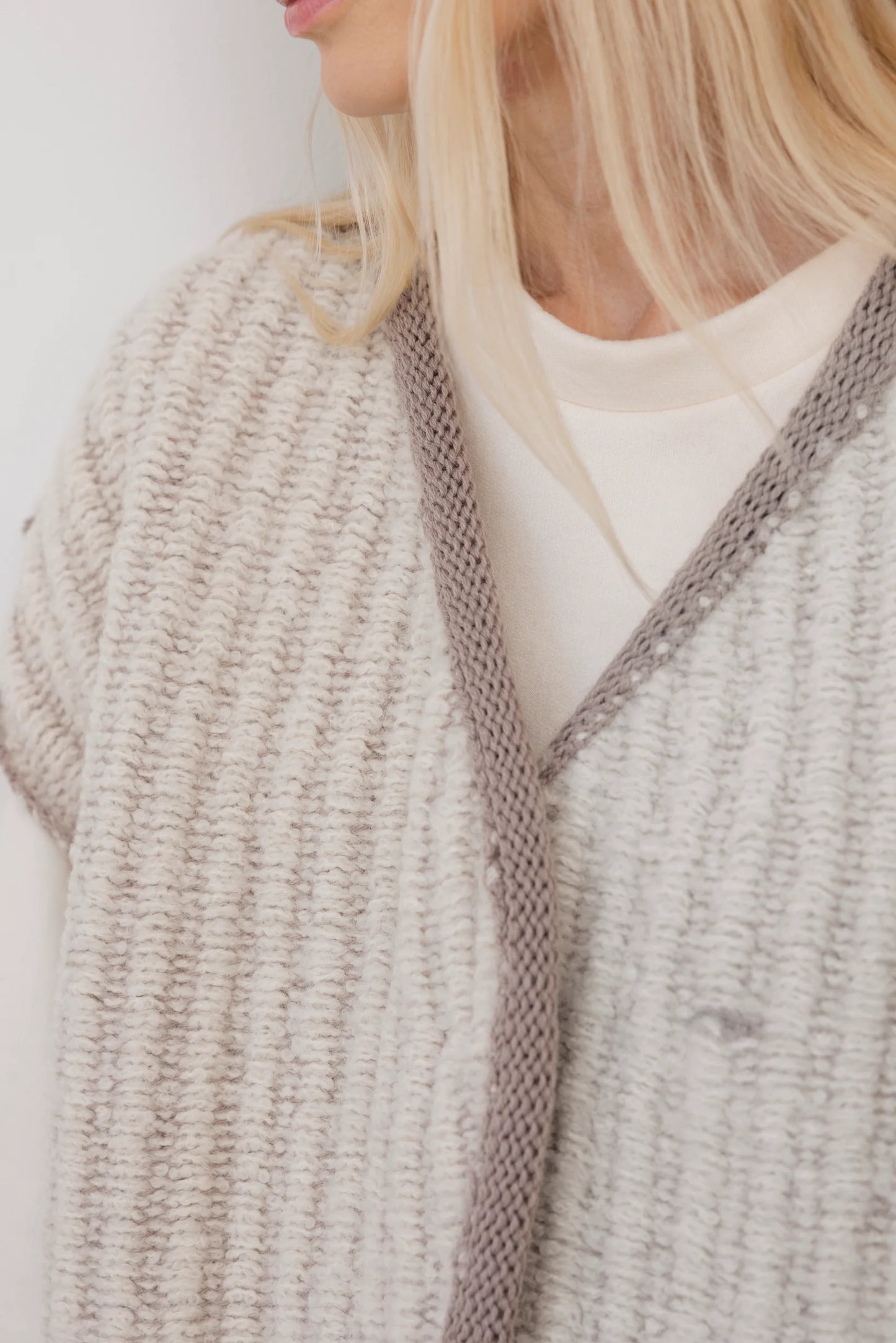 Knit Weave Vest - Chalk