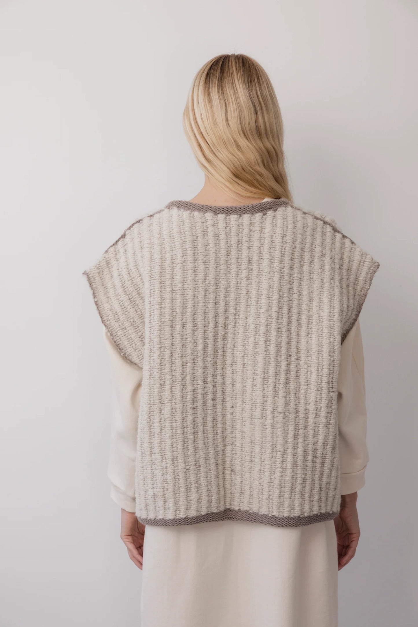Knit Weave Vest - Chalk