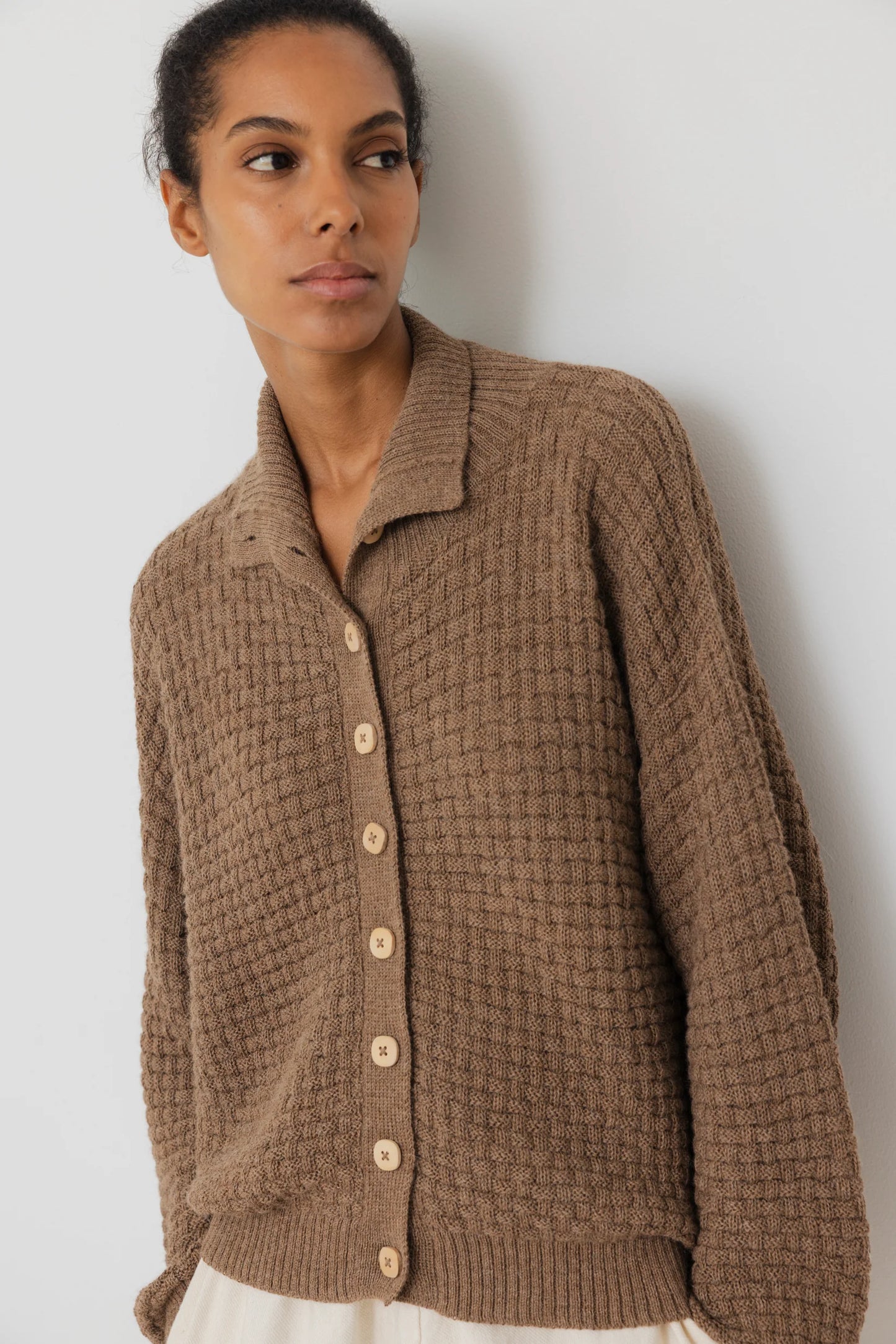 Lattice Cardigan - Camel