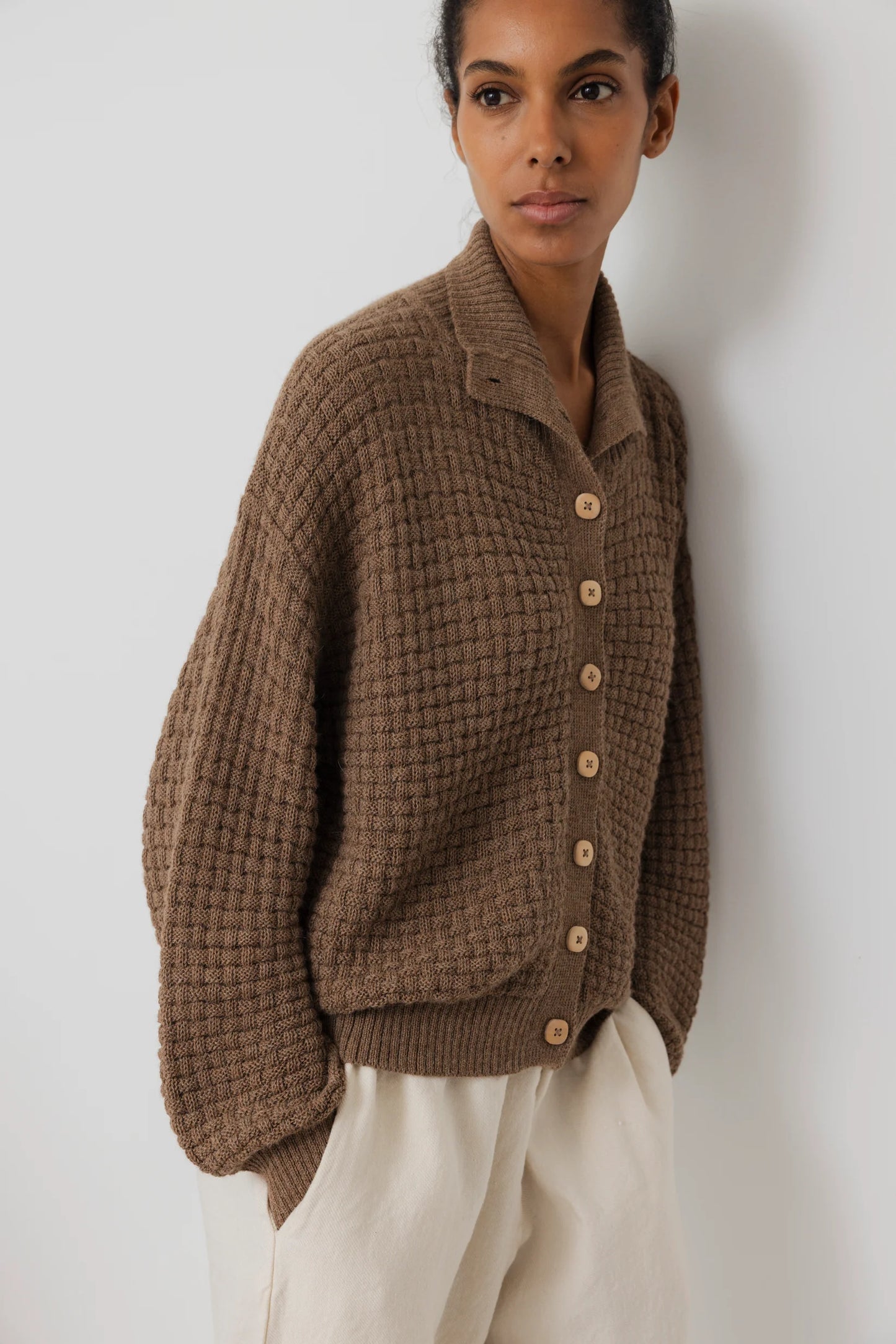 Lattice Cardigan - Camel