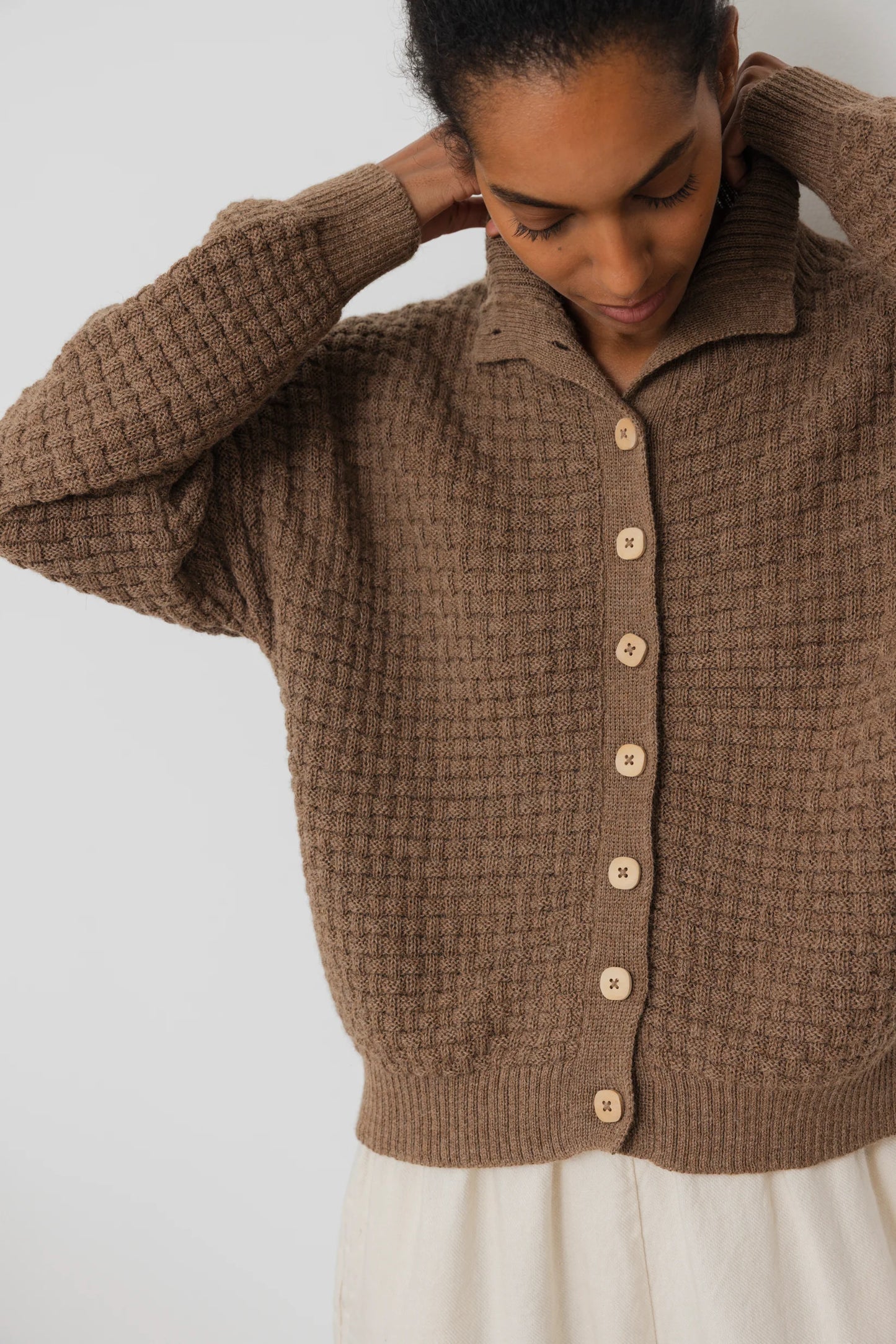 Lattice Cardigan - Camel