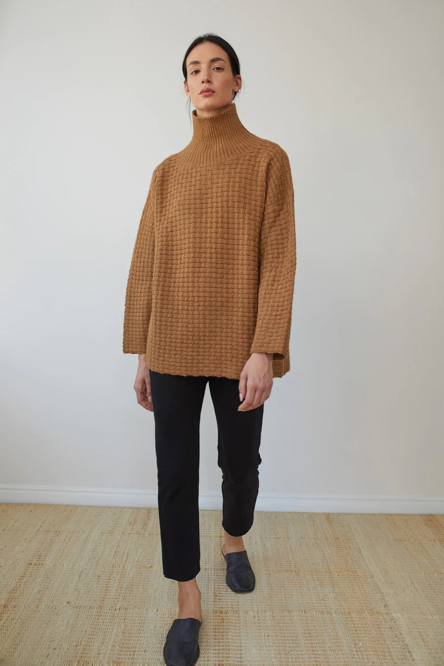 Lattice Turtleneck - Fawn