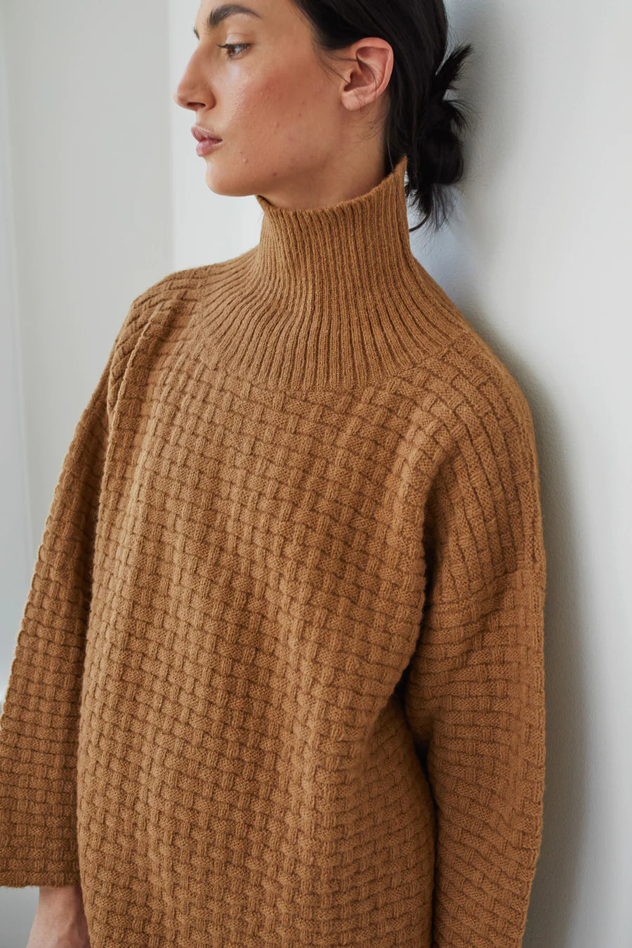 Lattice Turtleneck - Fawn